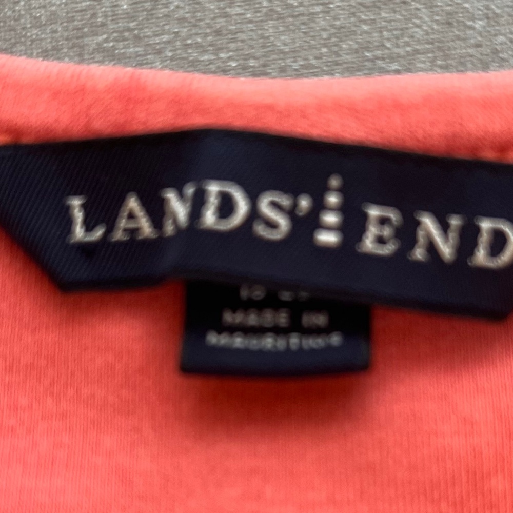 Lands' End Coral Square Neck All-Cotton Tank Top Sz XL - Picture 2 of 6